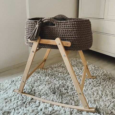 Angel Hand-Knitted Baby Bassinet - Light Brown