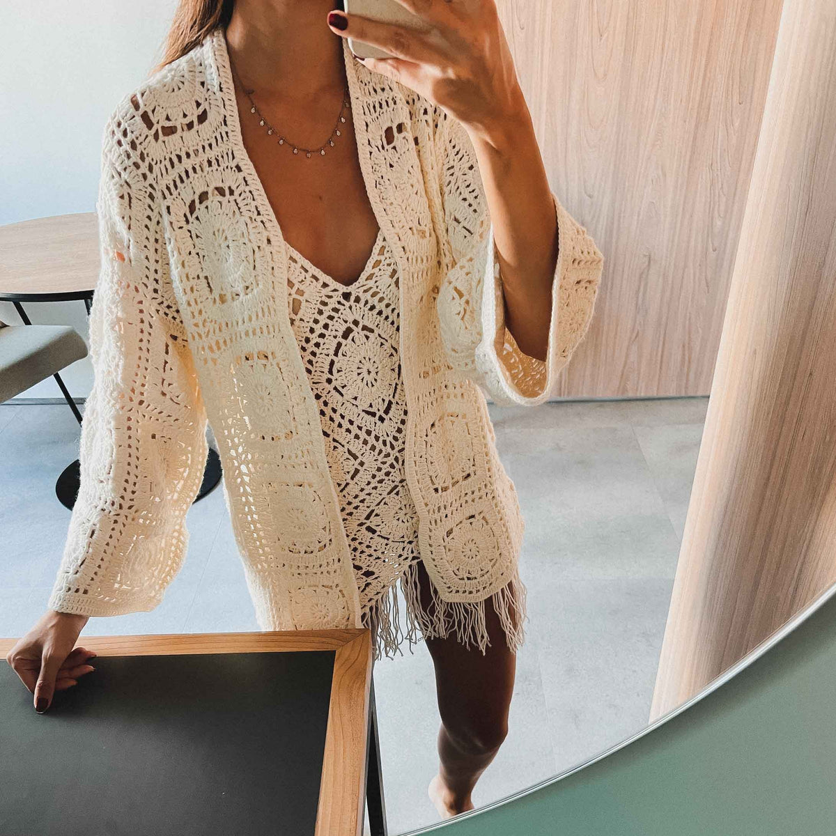 Alina Crochet Beach Cover / Cardigan - Off White