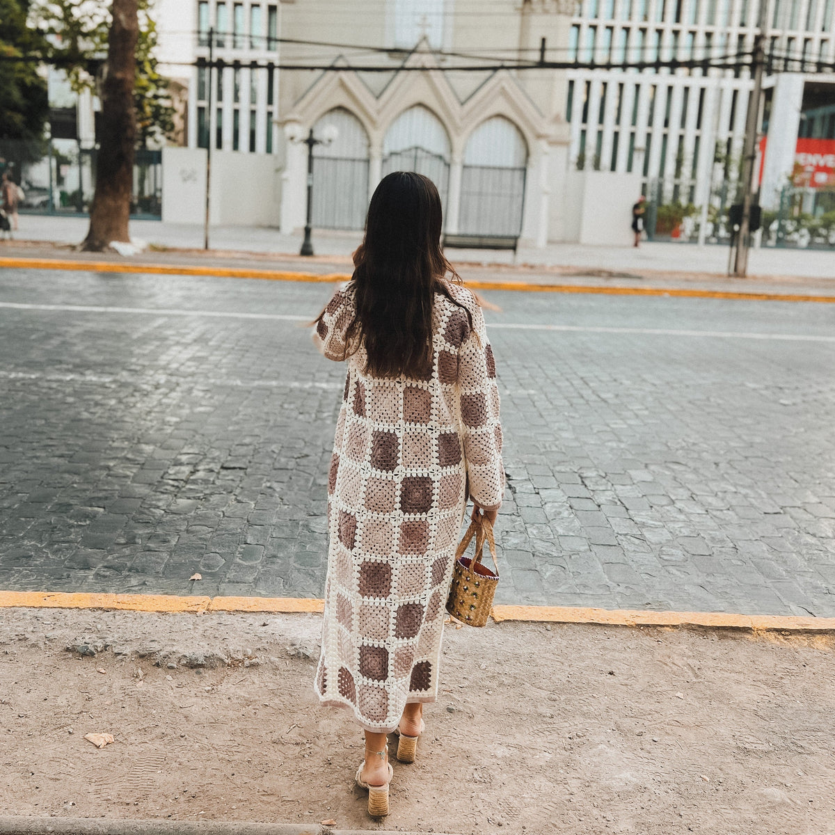 Hazel Crochet Maxi Cardigan - Earth / Brown