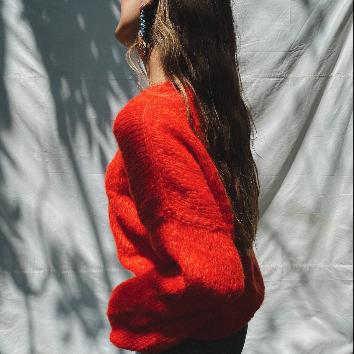 Aria Crew Neck Sweater - Red / Orange