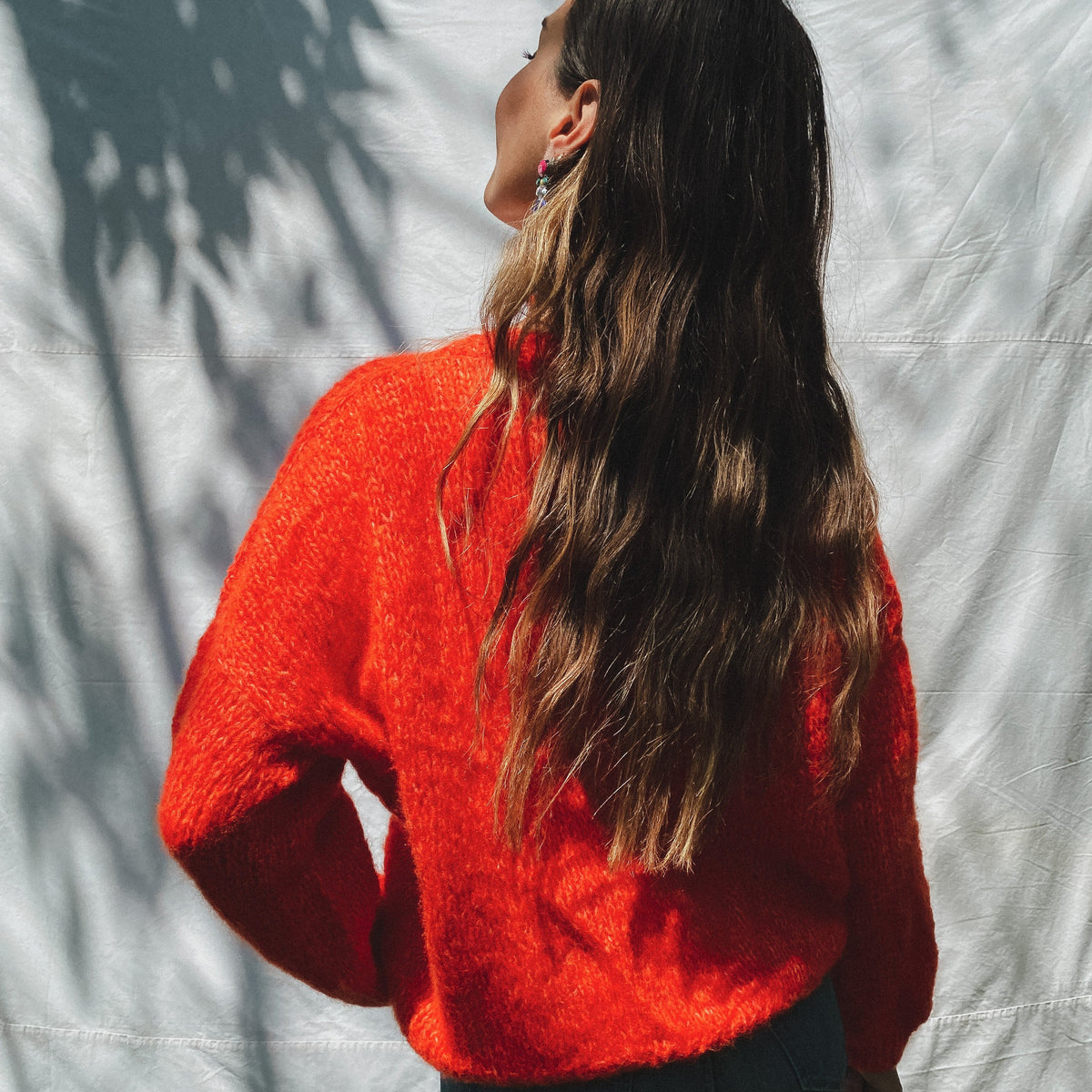 Aria Crew Neck Sweater - Red / Orange