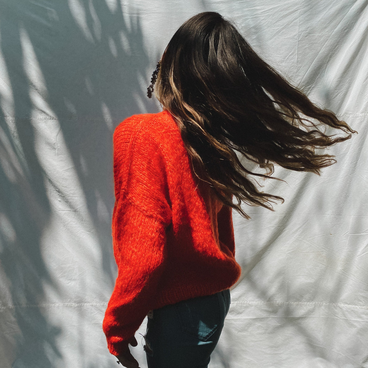 Aria Crew Neck Sweater - Red / Orange