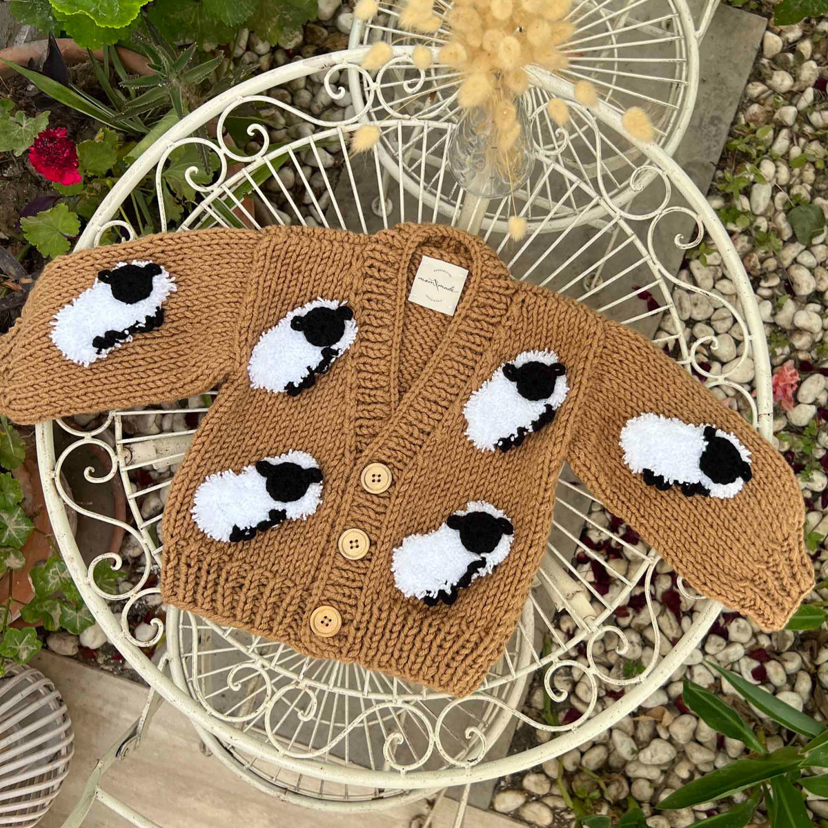 Cozy Sheep Baby Cardigan - Brown