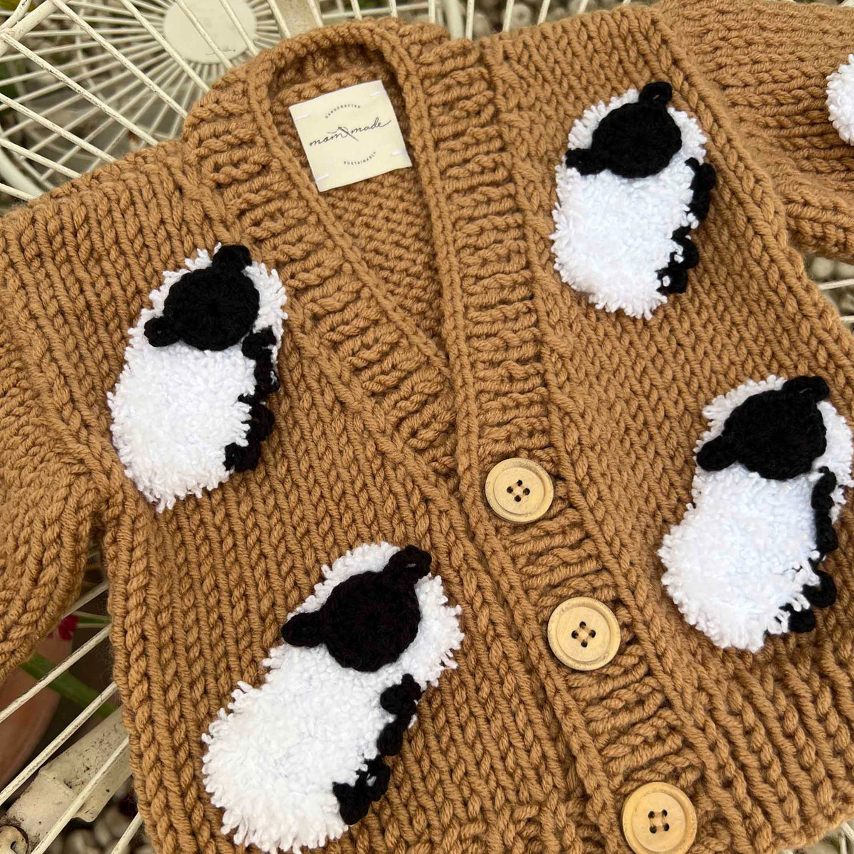 Cozy Sheep Baby Cardigan - Brown