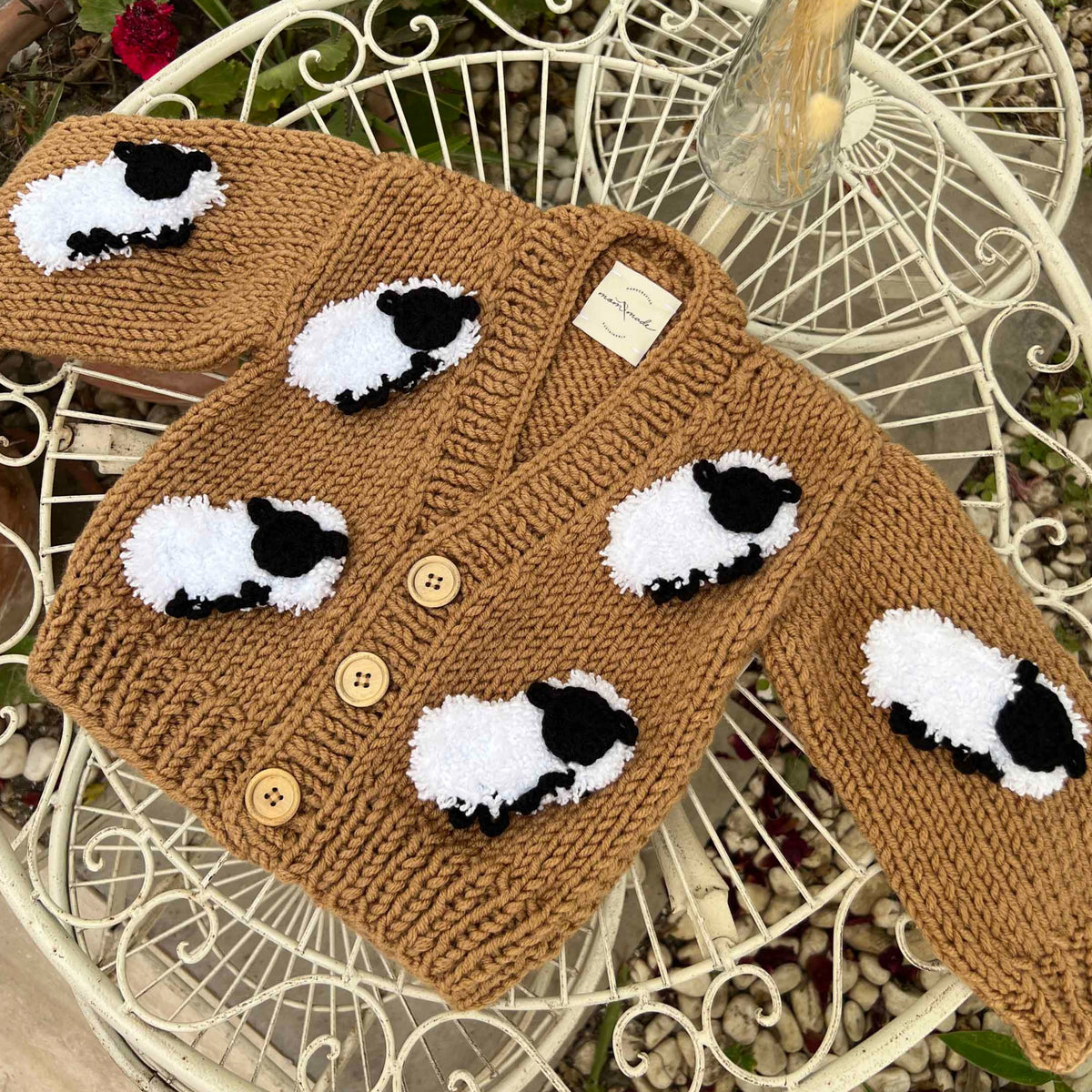 Cozy Sheep Baby Cardigan - Brown