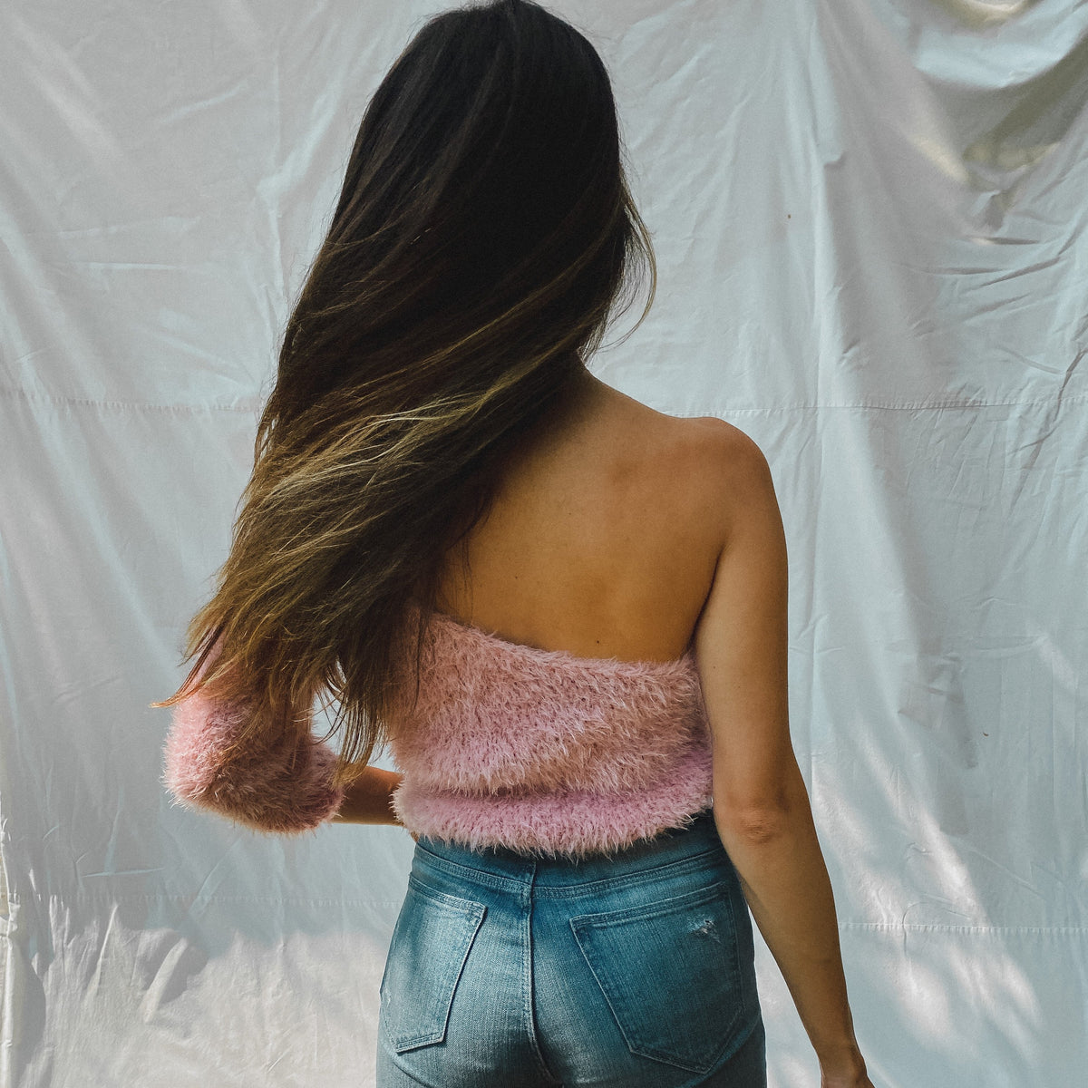 Sofia One Shoulder Sweater - Light Pink