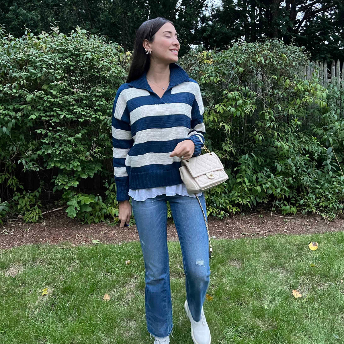 Adeline Stripe Sweater - Navy / Cream