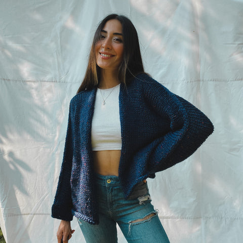 Ariana Multi Cardigan - Navy / Orange