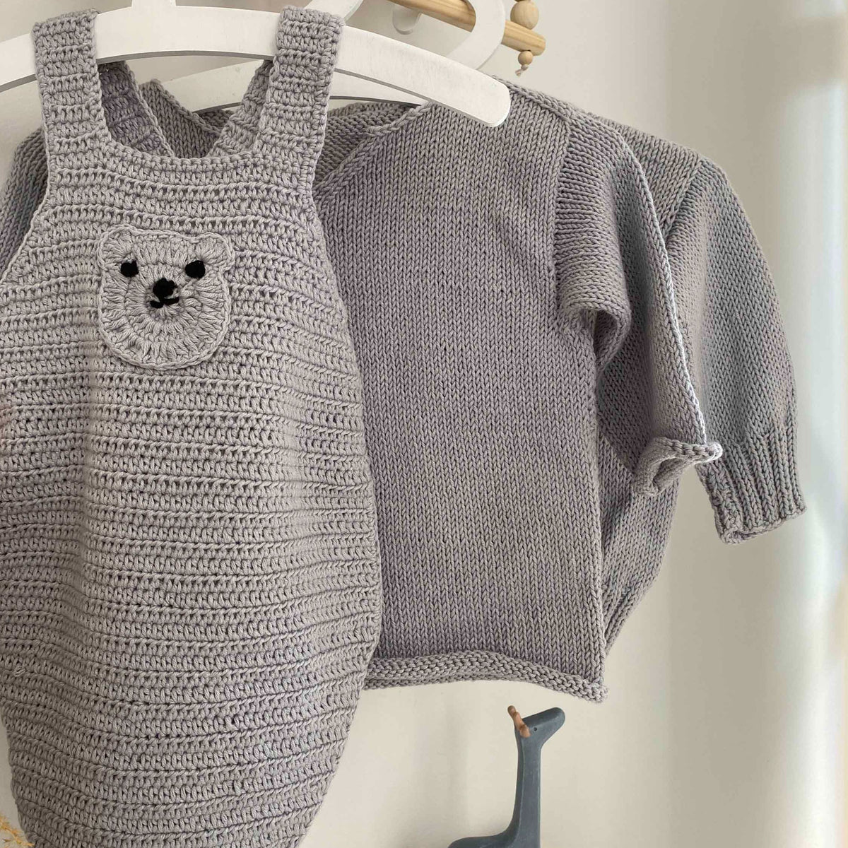 Kai Crochet Cotton Baby Romper - Grey