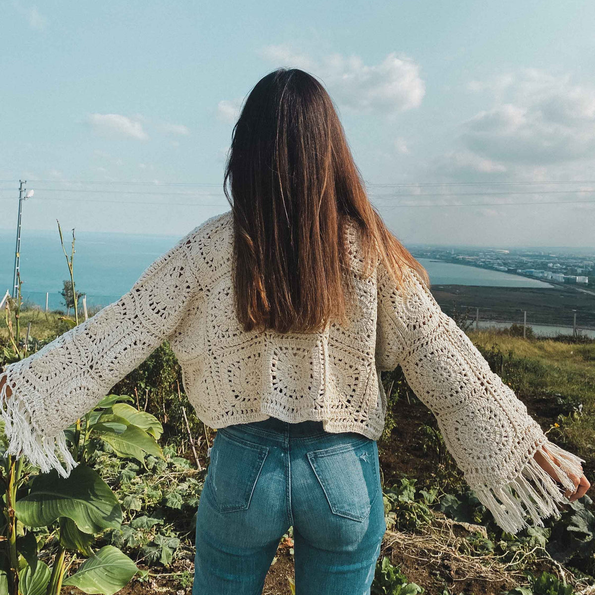 Blanca Crochet Cardigan - Ivory