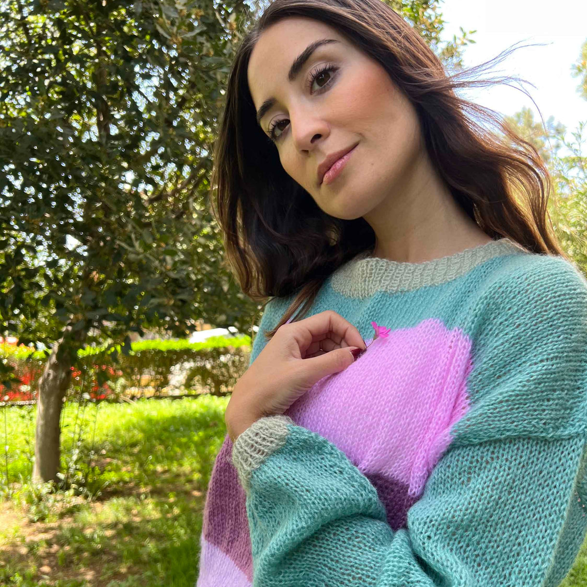 Aurora Mohair Mix Sweater - Green / Purple / Pink / Lilac