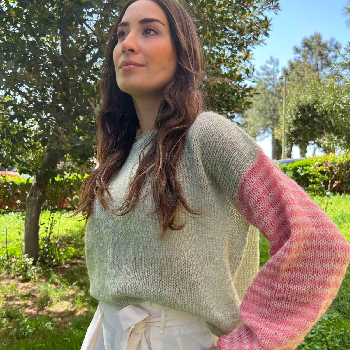 Sienna Mohair Sweater - Green / Pink /Lilac