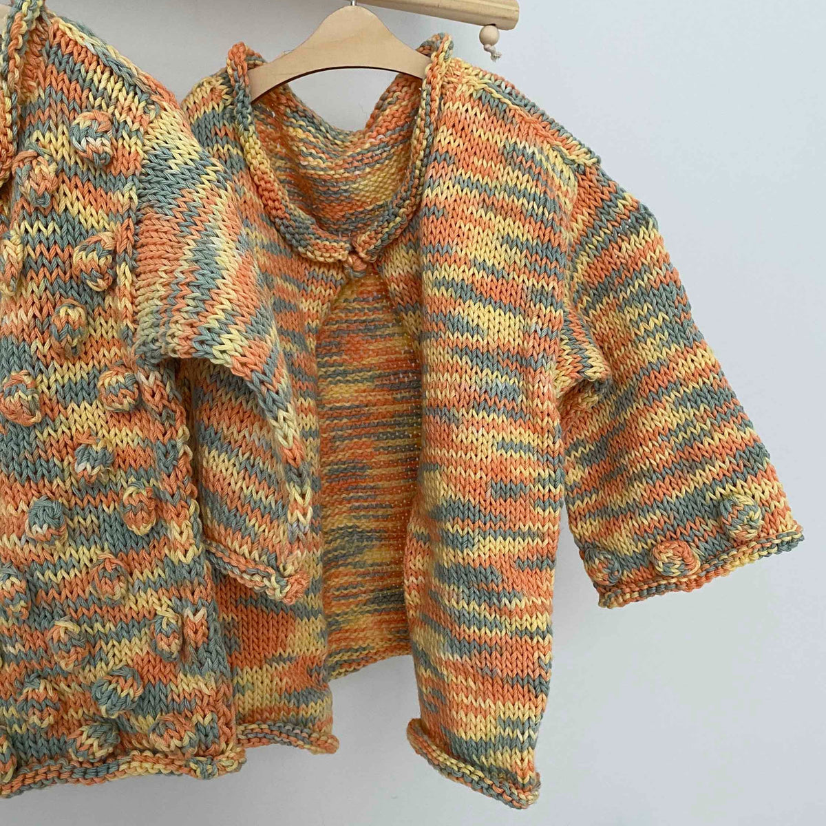 Elia Baby Cardigan, Sweater, Shorts and Blanket Set - Orange / Green