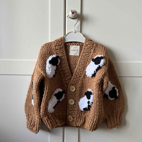 Cozy Sheep Baby Cardigan - Brown