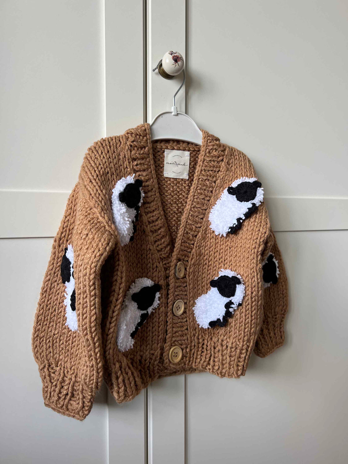 Cozy Sheep Baby Cardigan - Brown