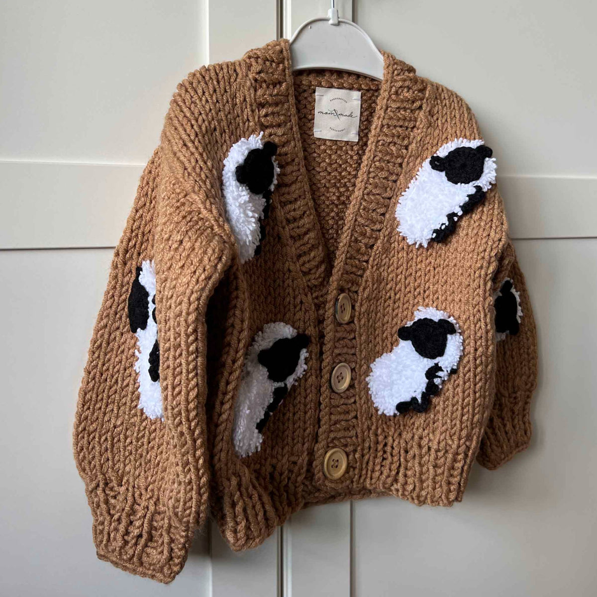 Cozy Sheep Baby Cardigan - Brown