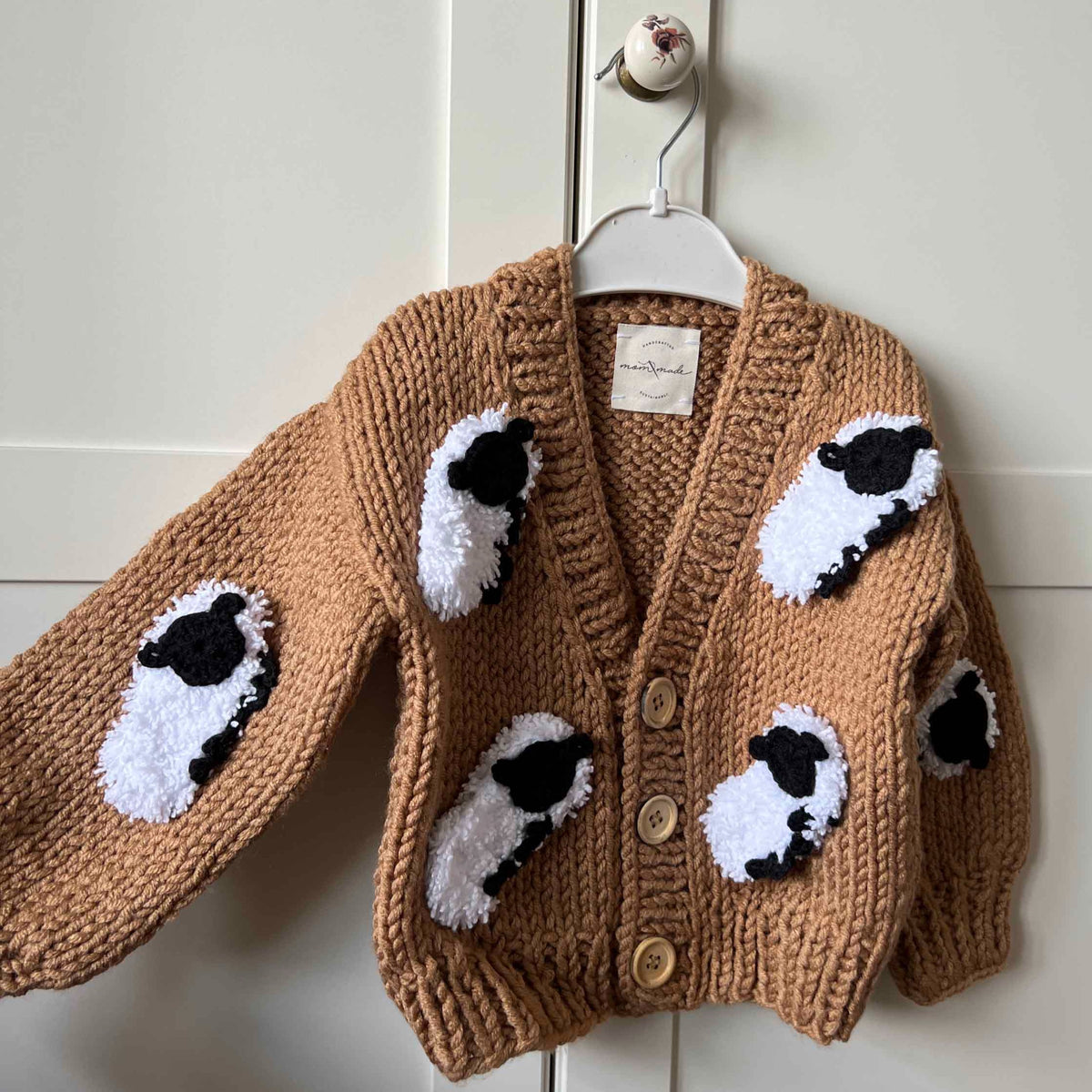 Cozy Sheep Baby Cardigan - Brown