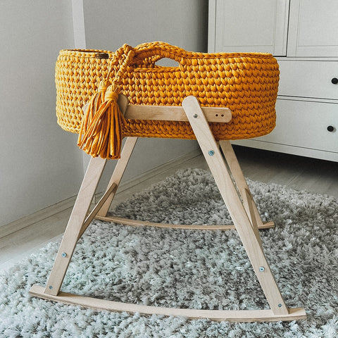 Angel Hand-Knitted Baby Bassinet - Mustard