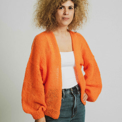 Asli Basic Cardigan - Orange